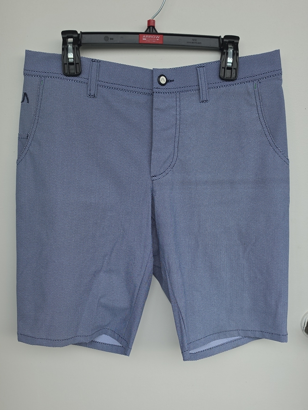 NWOT Alberto Golf Earnie Revolutional Print WR Shorts Blue/White EU 50 (US 34)